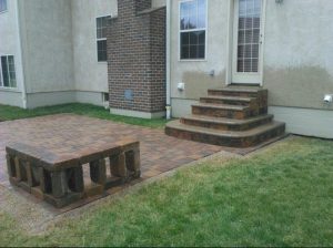 jonathan allen – steps – custom steps with a bull nose cap and a 45 degree standing seating wall